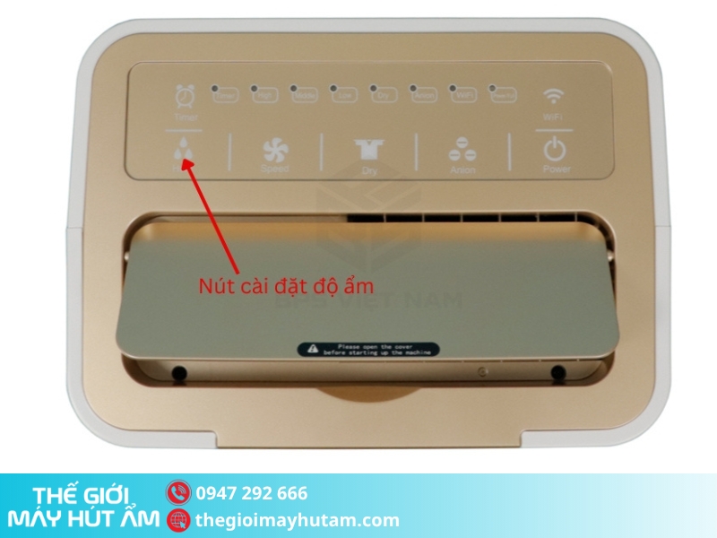 Cài đặt độ ẩm trên máy hút ẩm Airko ER-668EL