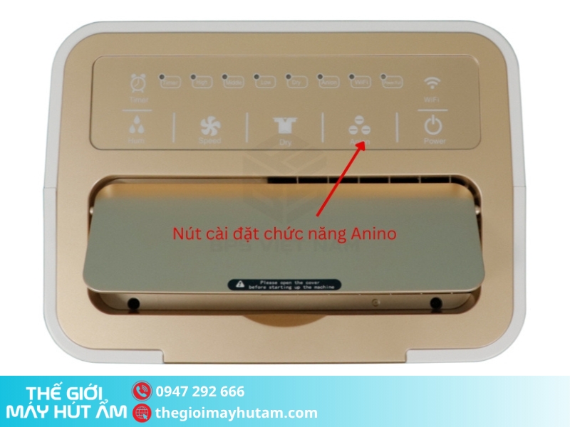 Chọn chức năng Ion âm trên máy hút ẩm Airko ER-668EL
