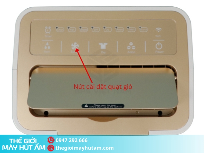 Chọn tốc độ quạt gió trên máy hút ẩm Airko ER-668EL