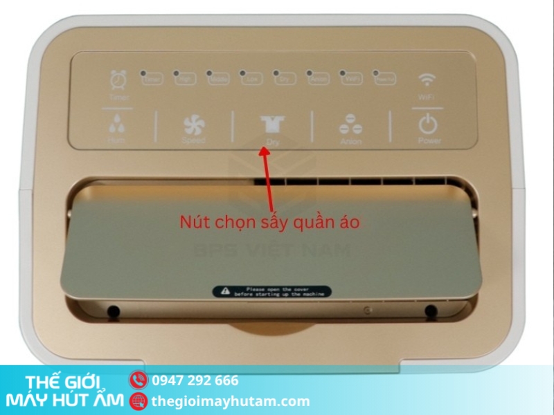 Cài đặt chế độ sấy quần áo trên Chọn tốc độ quạt gió trên máy hút ẩm Airko ER-668EL