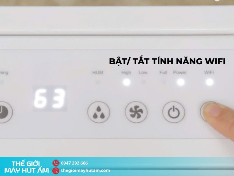 Kết nối wifi của máy hút ẩm Kosmen KM-12W cho phép theo dõi độ ẩm từ xa