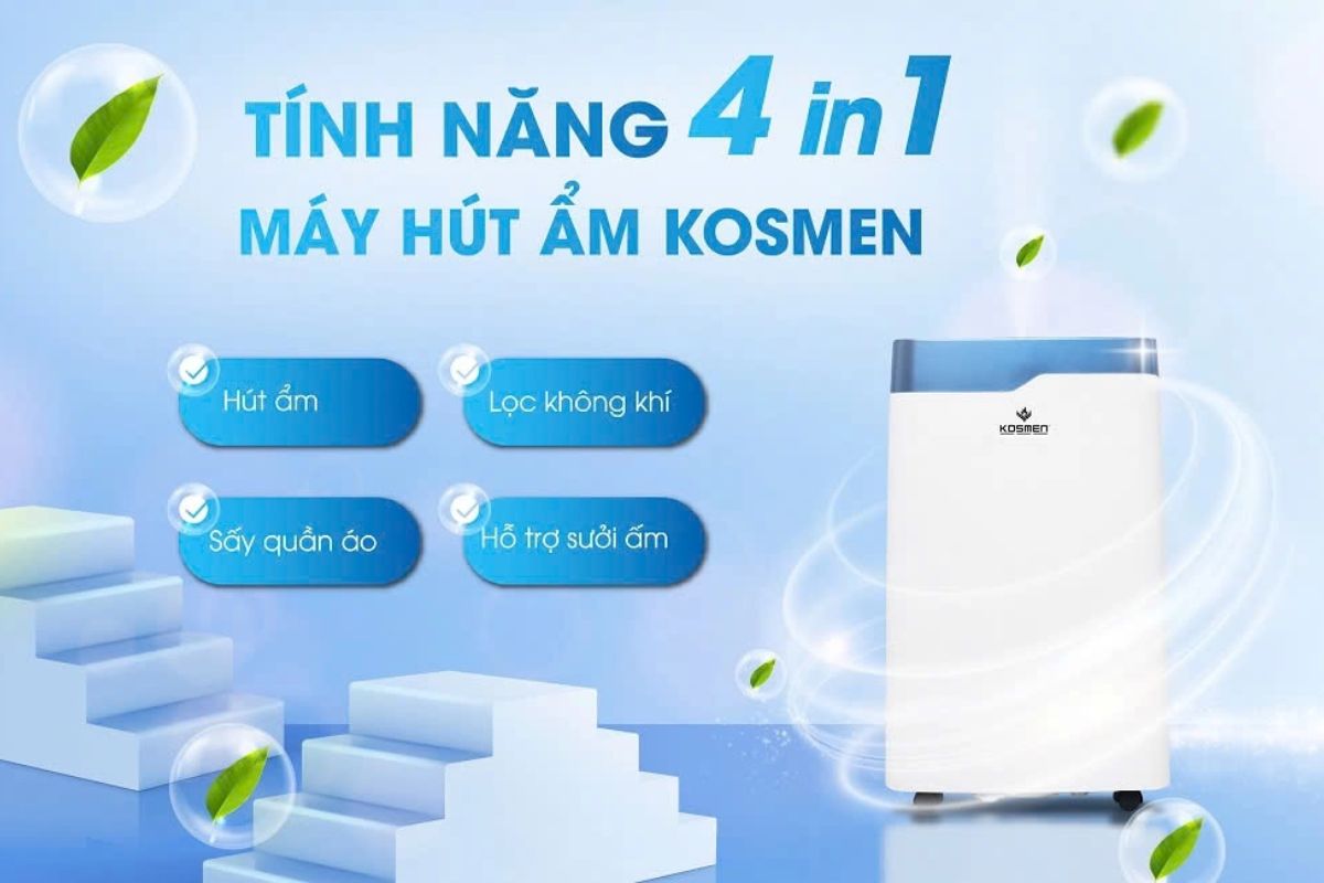 Máy hút ẩm Kosmen bảo hành 24 tháng