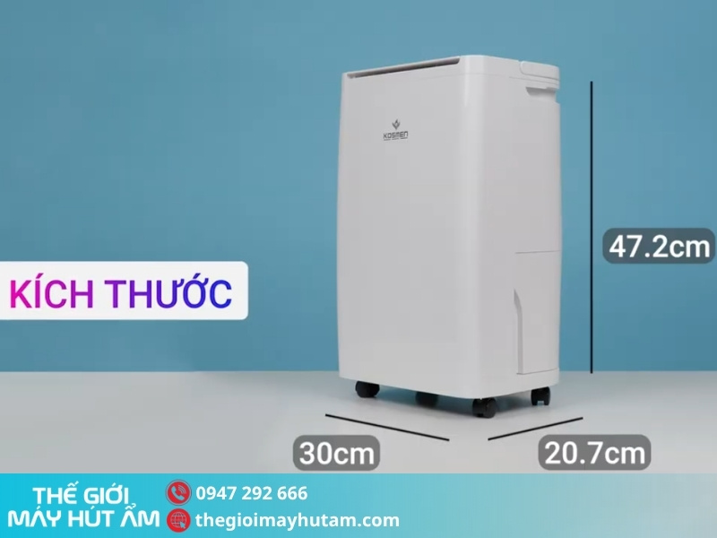 Kích thước máy hút ẩm kosmen KM-12W