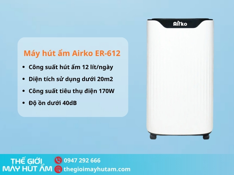 Thiết kế của máy hút ẩm Airko ER-612