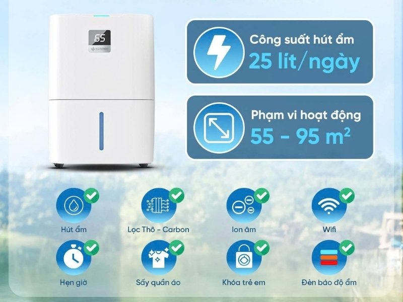 máy hút ẩm gia đình Kosmen KM-25N