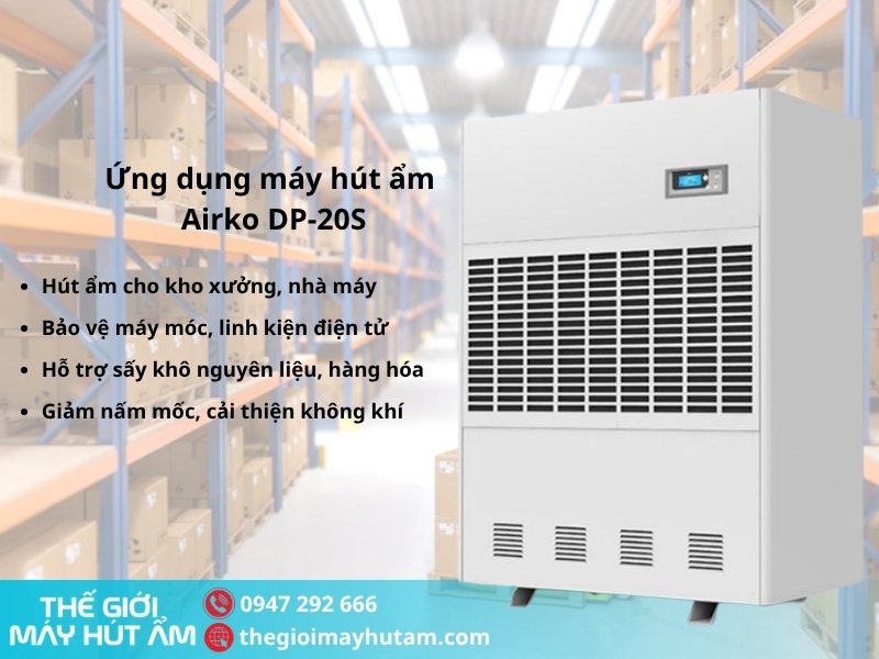 Ứng dụng của máy hút ẩm công nghiệp Airko DP-20S