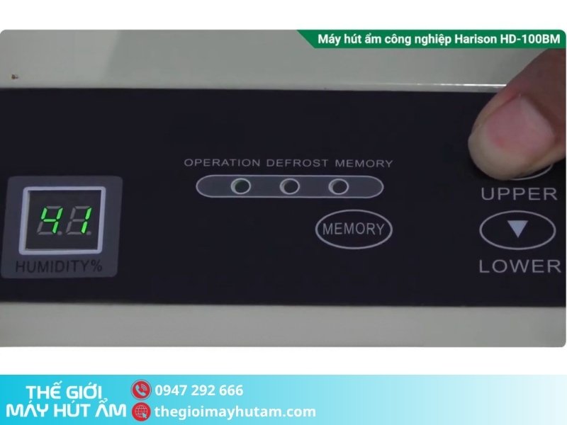 Hướng dẫn sử dụng máy hút ẩm Harison HD-100BM 4 Cài đặt độ ẩm mong muốn trên máy hút ẩm Harison HD 100BM