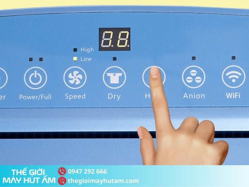 Cài đặt độ ẩm mong muốn trên máy hút ẩm Kosmen KM-20N
