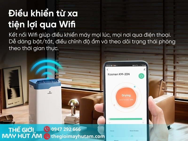 Hướng dẫn sử dụng máy hút ẩm Kosmen KM-20N 10 Hướng dẫn kết nối wifi trên máy hút ẩm Kosmen KM-20N