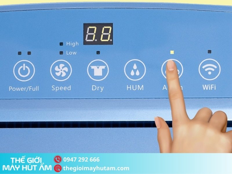 Hướng dẫn sử dụng máy hút ẩm Kosmen KM-20N 7 Kích hoạt chức năng tạo ion âm trên máy hút ẩm Kosmen KM-20N