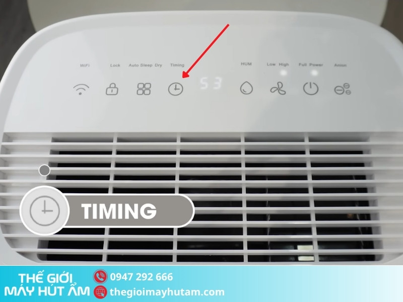 Hướng dẫn sử dụng máy hút ẩm Kosmen KM-25N 7 Cài đặt hẹn giờ trên máy hút ẩm Kosmen KM-25N