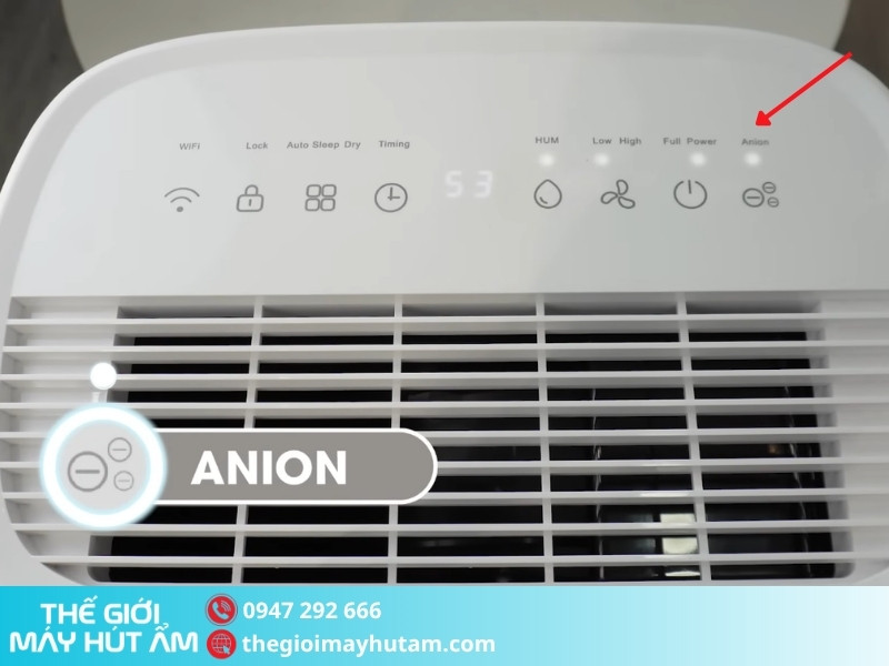 Hướng dẫn sử dụng máy hút ẩm Kosmen KM-25N 8 Sử dụng chức năng tạo ion âm trên máy hút ẩm Kosmen KM-25N