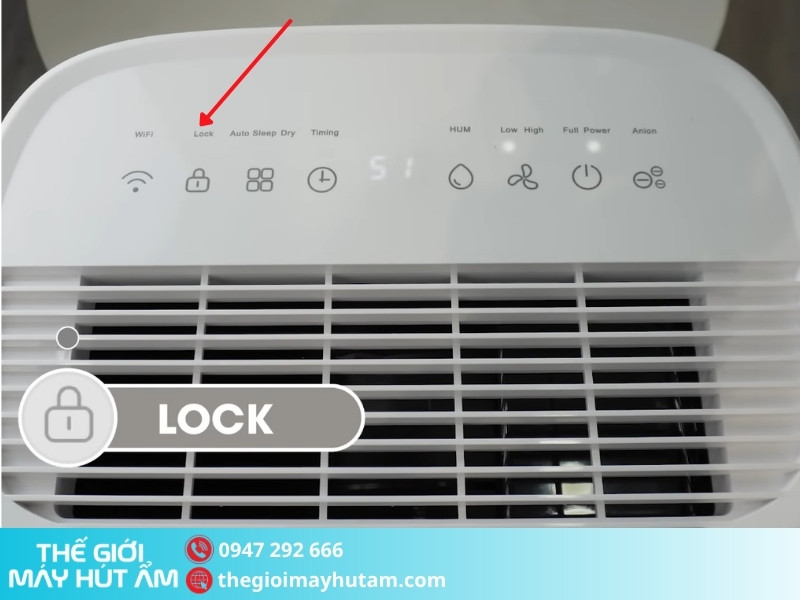 Hướng dẫn sử dụng máy hút ẩm Kosmen KM-25N 9 Sử dụng chức năng khóa trẻ em trên Kosmen KM-25N