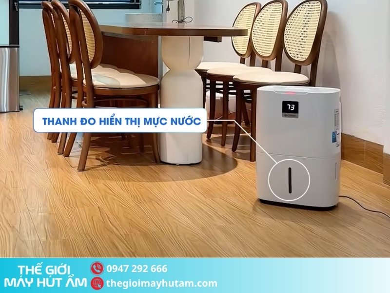 Hướng dẫn sử dụng máy hút ẩm Kosmen KM-25N 11 Theo dõi bình chứa nước trên Kosmen KM 25N