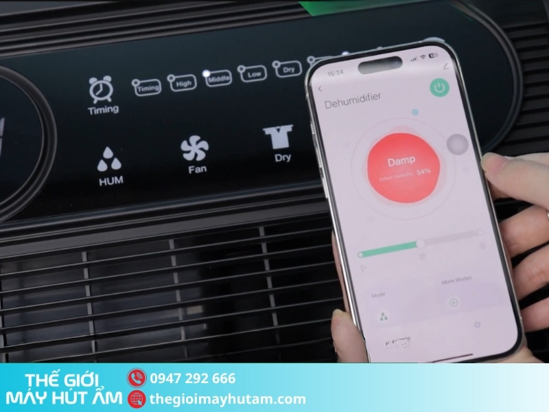 Kết nối Wi-Fi để điều khiển máy từ xa trên máy hút ẩm Kosmen KM-60S
