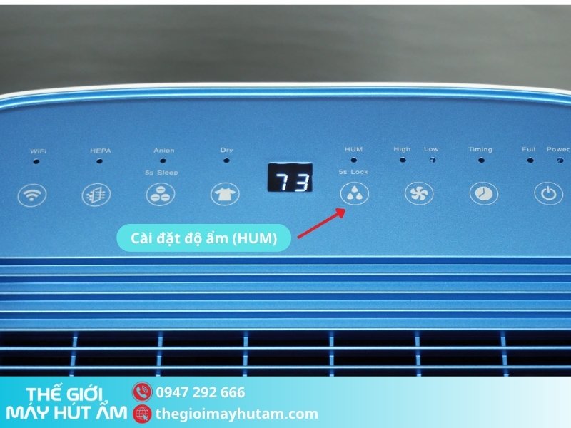 cài đặt độ ẩm máy hút ẩm Kosmen KM-30N