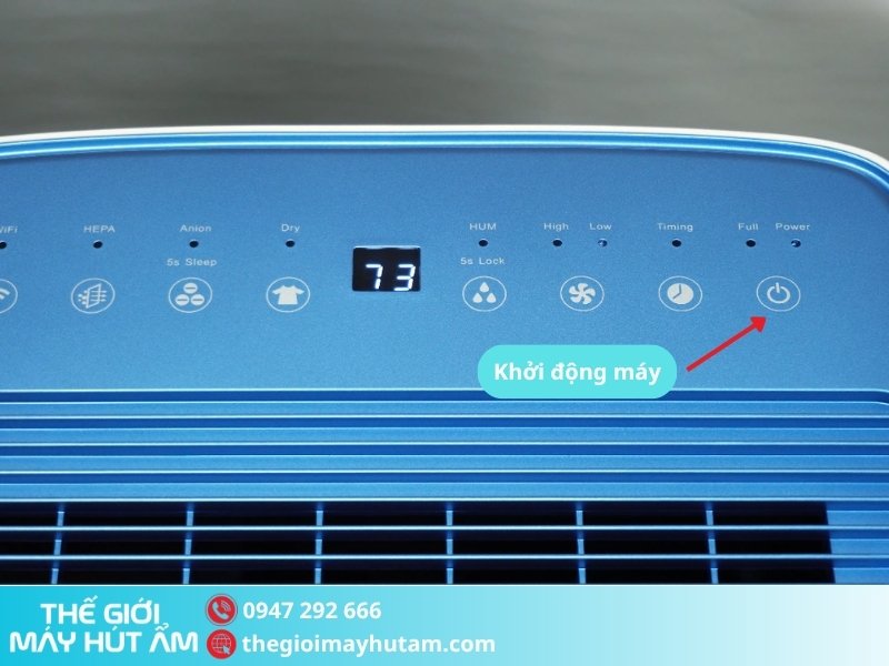 Khởi động máy hút ẩm Kosmen KM-30N